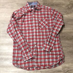 Psycho Bunny Red and Gray Checkered Shirt